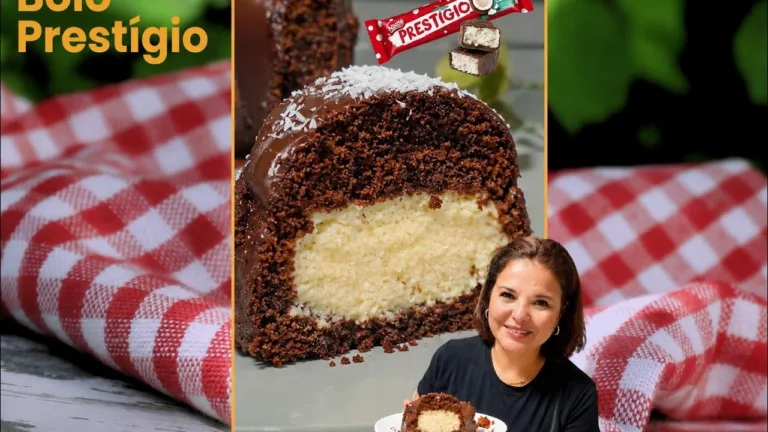 Bolo Prestígio Fofinho com Recheio Cremoso e Cobertura de Chocolate