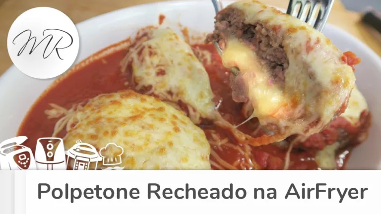 Polpetone Recheado na AirFryer com Queijo e Molho de Tomate Gratinado