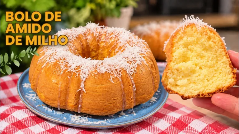 Como Fazer Bolo de Amido de Milho Fofinho Sem Farinha de Trigo